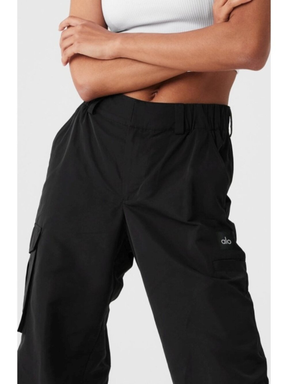 Alo High-Waist Break Line Joggers Black Hi-Rise Waisted Hiking Outdoor Traveling - Picture 3 of 9